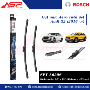 Gạt Mưa Bosch A620S - AeroTwin Set cho Audi Q2 (2016->
