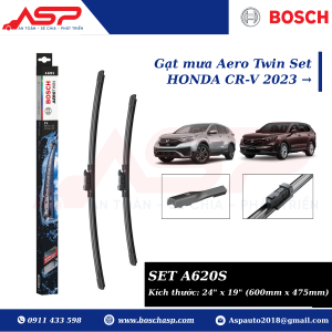 Gạt Mưa Bosch A620S - AeroTwin Set cho Honda CRV 2023 ->