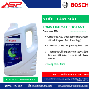 Nước Làm Mát Bosch Xanh Lá Long Life OAT Coolant Premix 20%