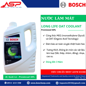 Nước Làm Mát Bosch Xanh Lá Long Life OAT Coolant Premix 50%