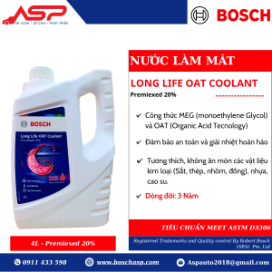 Nước Làm Mát Bosch Đỏ Long Life OAT Coolant Premix 20%